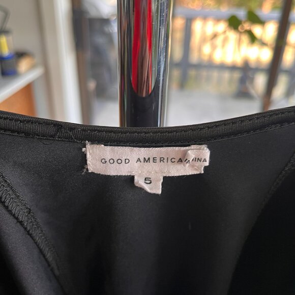 New Good American Black SCUBA CONTOUR Square Neck BODYSUIT Women's Size 5 - Picture 4 of 5